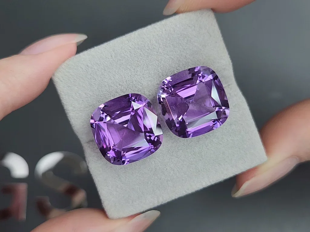 Сет из аметистов в огранке кушон 38,72 карата, Бразилия  Изображение №6