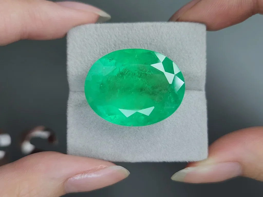 Изумруд Intense Green в огранке овал 48,33 карата, Колумбия Изображение №4