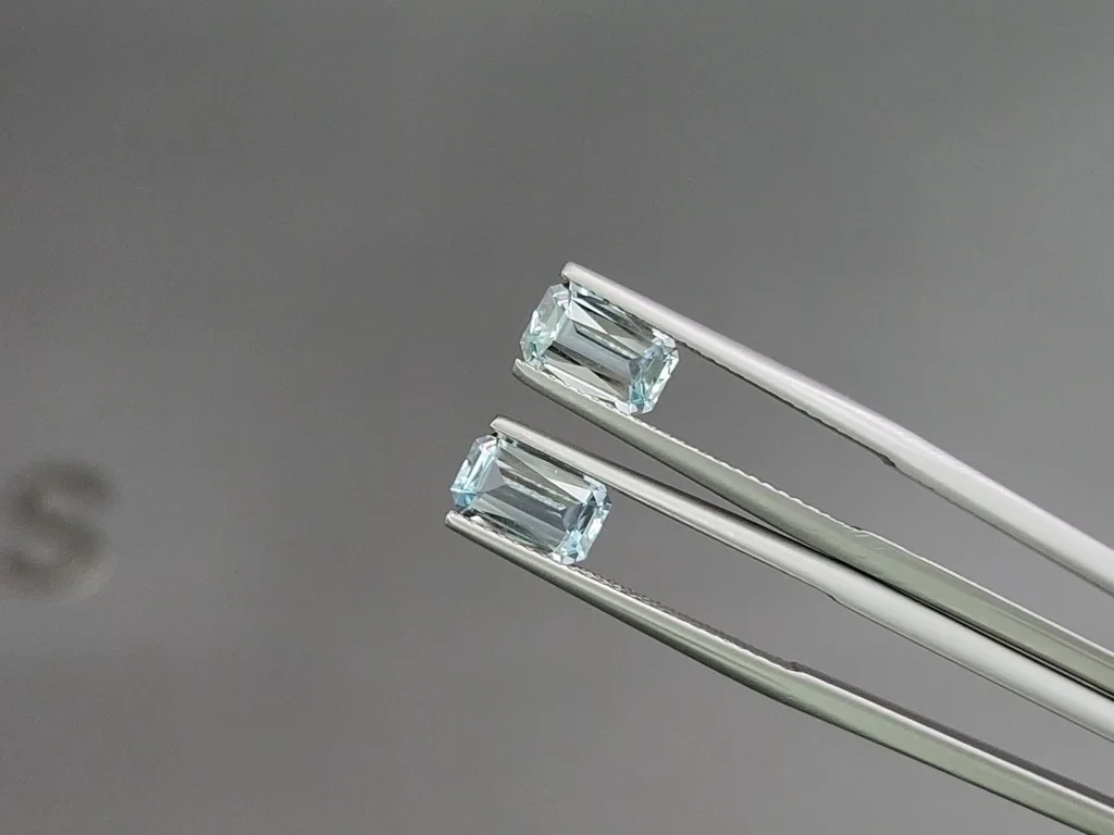 Сет аквамаринов в огранке октагон 3,15 карат, Мадагаскар Изображение №3