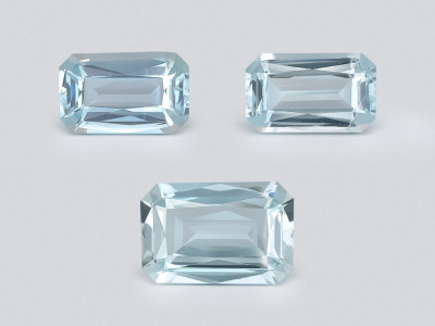 Сет аквамаринов в огранке октагон 3,15 карат, Мадагаскар photo