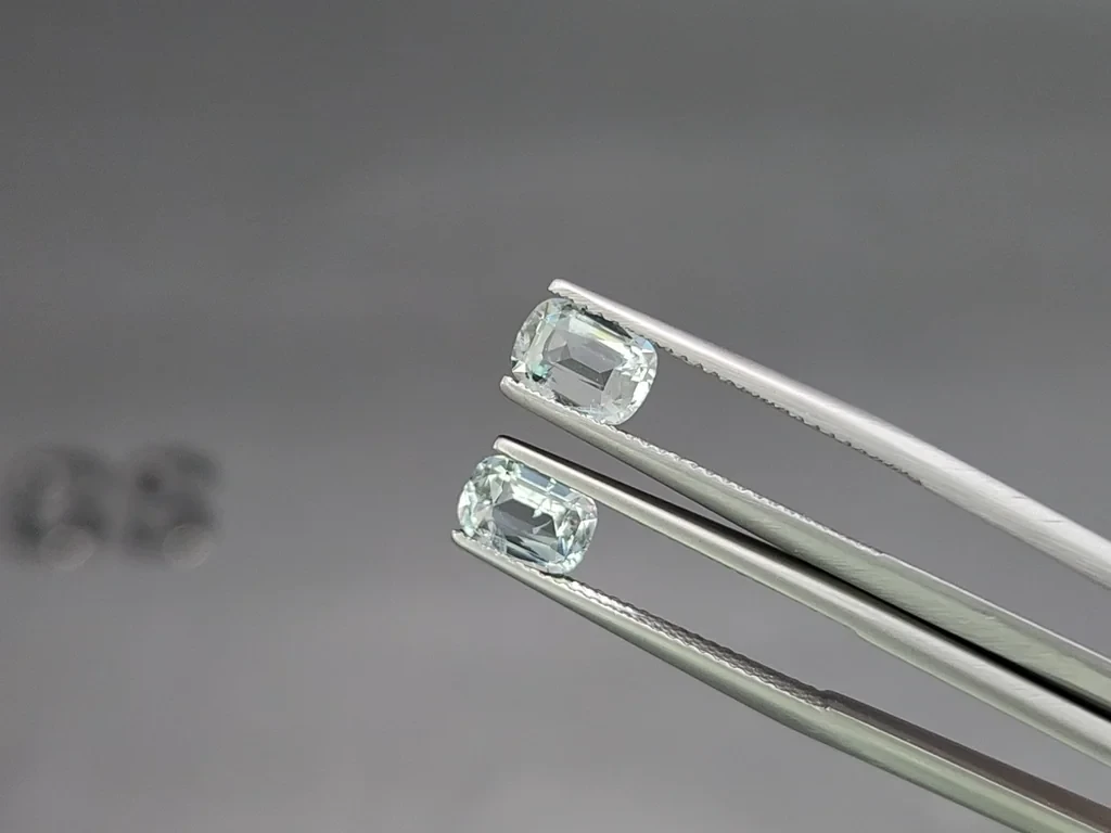 Сет аквамаринов в огранке кушон 2,81 карат, Мадагаскар Изображение №4
