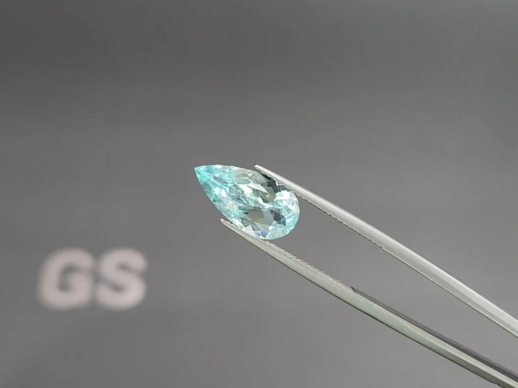 Турмалин Параиба в огранке груша 3,23 карата, Африка Изображение №3