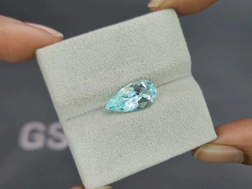 Турмалин Параиба в огранке груша 3,23 карата, Африка Изображение №4