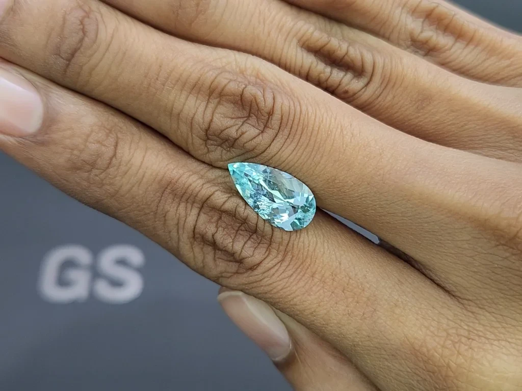 Турмалин Параиба в огранке груша 3,23 карата, Африка Изображение №2