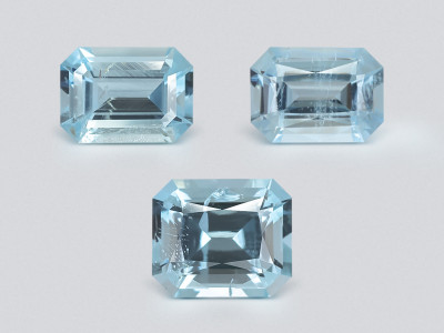 Сет аквамаринов в огранке октагон 2,96 карат, Мадагаскар photo
