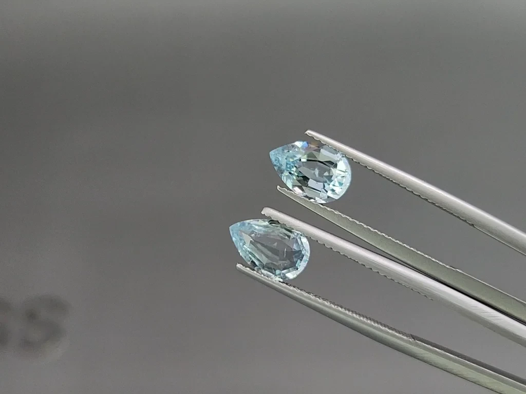 Сет аквамаринов в огранке груша 3,88 карат, Мадагаскар Изображение №4