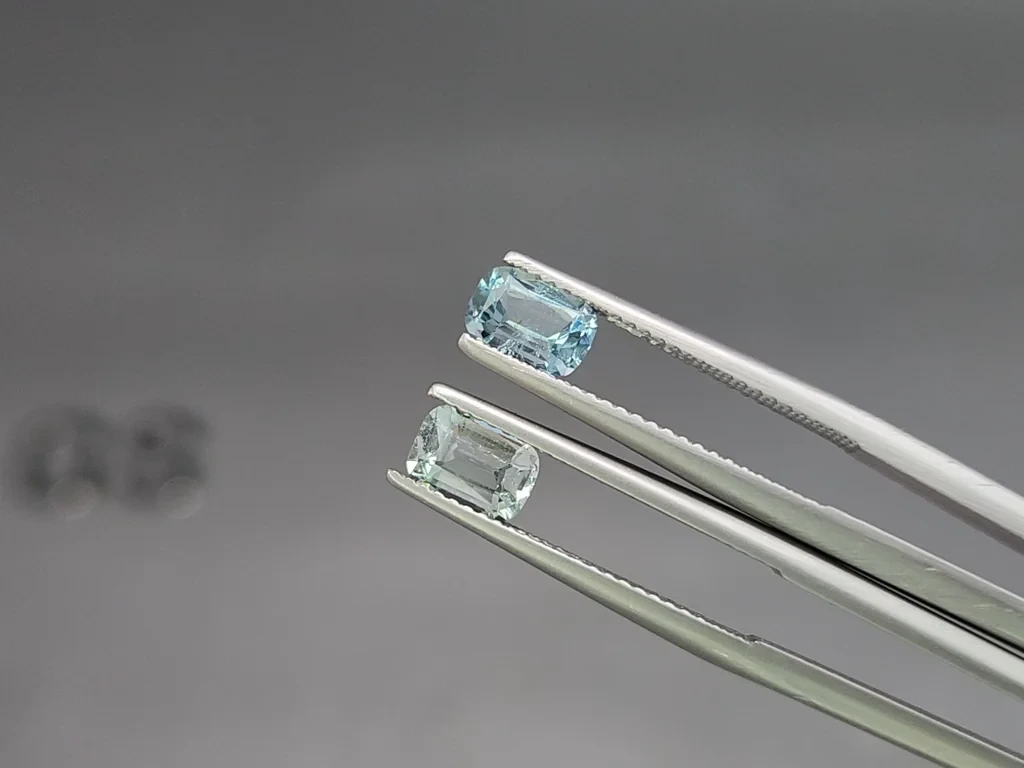 Сет аквамаринов в огранке кушон 2,52 карат, Мадагаскар Изображение №3