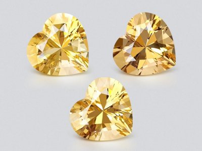 Сет из цитринов высокоточной огранке сердце 13,73 карата, Африка photo