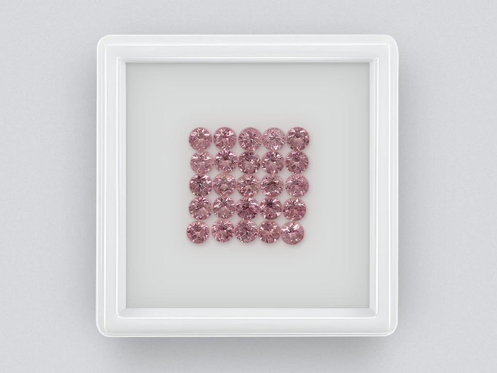 Лот из нежно-розовых турмалинов в огранке круг 2,77 карата, Африка  Изображение №1