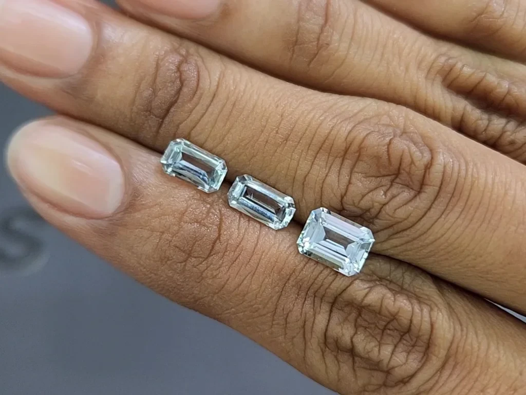 Сет аквамаринов в огранке октагон 2,87 карат, Мадагаскар Изображение №1