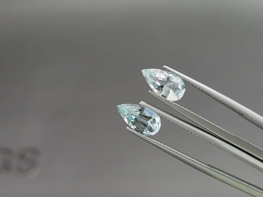 Сет аквамаринов в огранке груша 3,78 карат, Мадагаскар Изображение №4