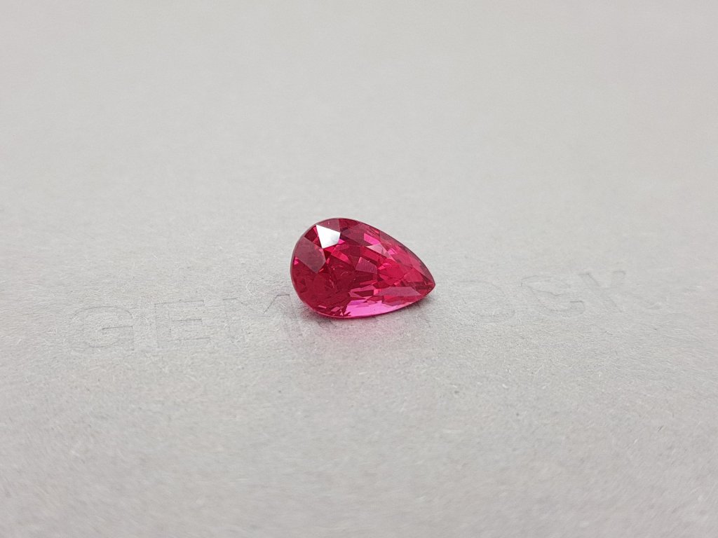Уникальная розово-красная шпинель в огранке груша 5,62 карата, Махенге Изображение №2