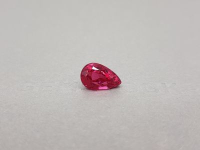 Уникальная розово-красная шпинель в огранке груша 5,62 карата, Махенге photo