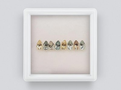 Сет калиброванных сапфиров 5x3 мм в огранке груша 1,99 карат/8 шт  photo