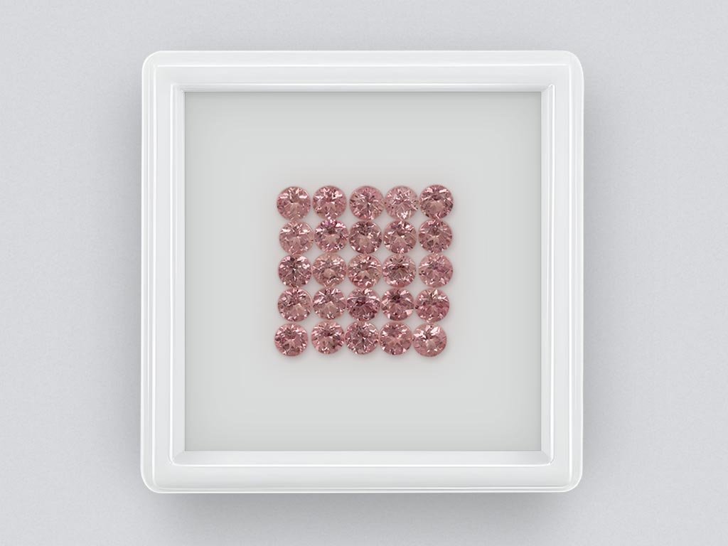 Лот из нежно-розовых турмалинов в огранке круг 2,82 карата, Африка  Изображение №1