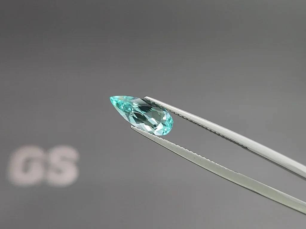 Турмалин Параиба в огранке груша 1,30 карат, Африка Изображение №3