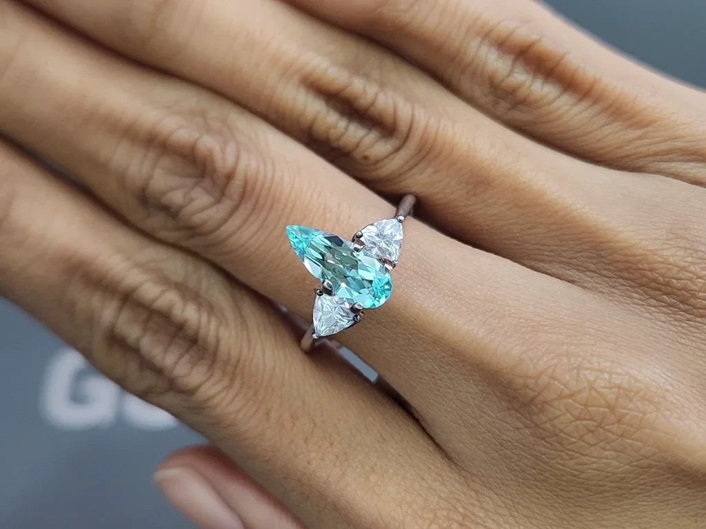 Турмалин Параиба в огранке груша 1,30 карат, Африка Изображение №5