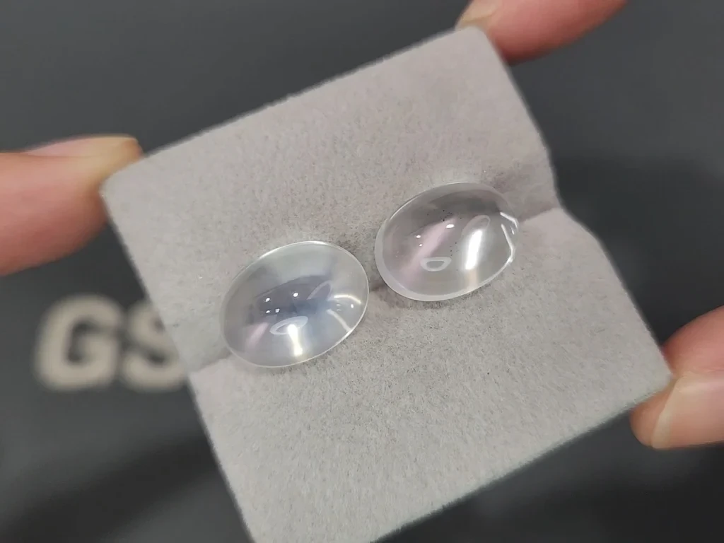 Пара лунных камней в огранке кабошон 16,89 карат, Бирма Изображение №4