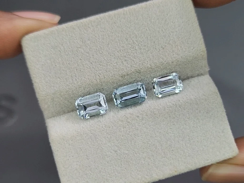 Сет аквамаринов в огранке октагон 2,79 карат, Мадагаскар Изображение №4