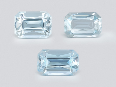 Сет аквамаринов в огранке октагон 2,79 карат, Мадагаскар photo
