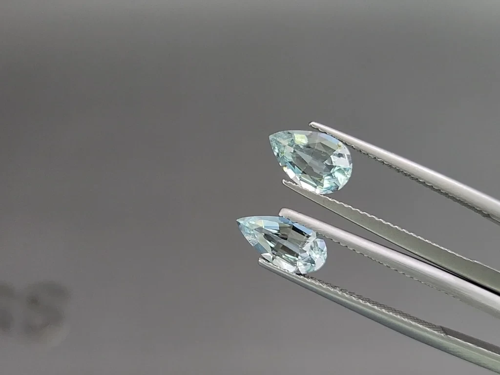 Сет аквамаринов в огранке груша 3,87 карат, Мадагаскар Изображение №4