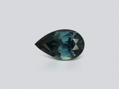 Негретый сапфир Teal в огранке груша 1,49 карата, Мадагаскар photo