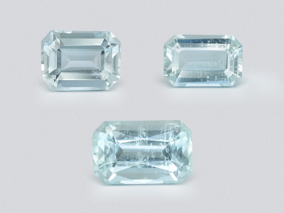 Сет аквамаринов в огранке октагон 2,63 карат, Мадагаскар photo