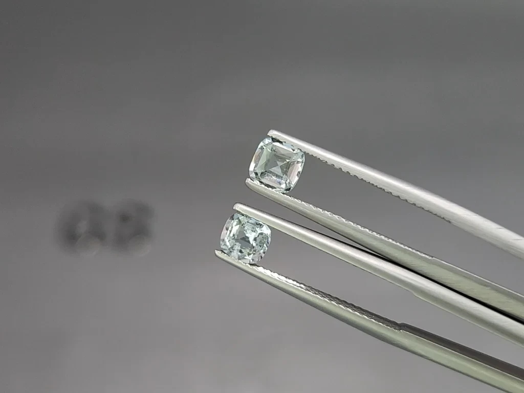 Сет аквамаринов в огранке кушон 2,20 карат, Мадагаскар Изображение №4