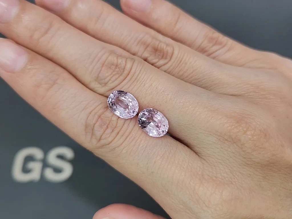 Пара негретых сапфиров Baby Pink в огранке овал 7,08 карат, Мадагаскар Изображение №2