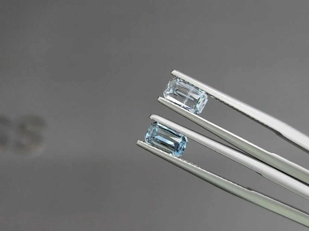 Сет аквамаринов в огранке октагон 2,54 карат, Мадагаскар Изображение №3