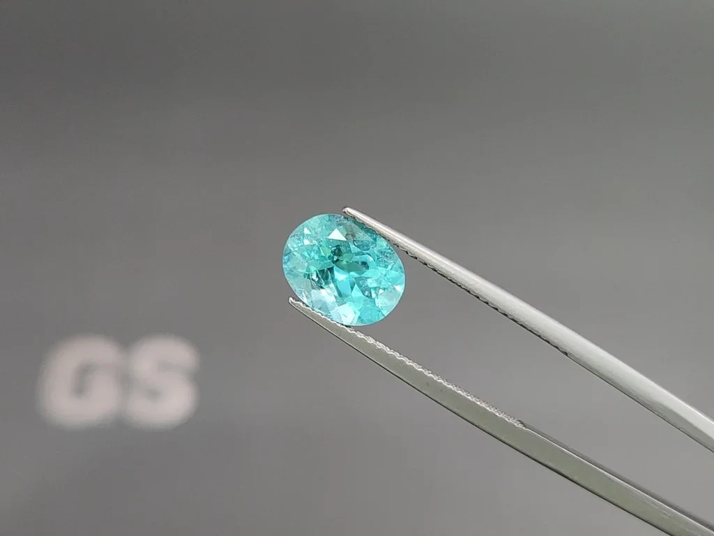 Неоново-голубой турмалин Параиба в огранке овал 2,17 карат, Африка Изображение №3
