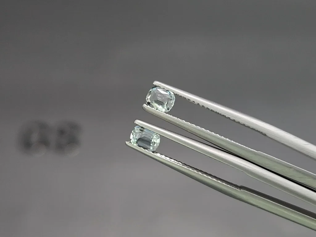 Сет аквамаринов в огранке кушон 1,82 карат, Мадагаскар Изображение №4
