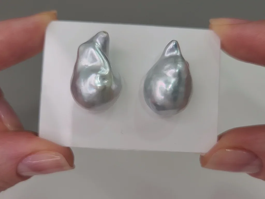 Барочный жемчуг Южных морей, пара 14-21 мм, Австралия Изображение №7