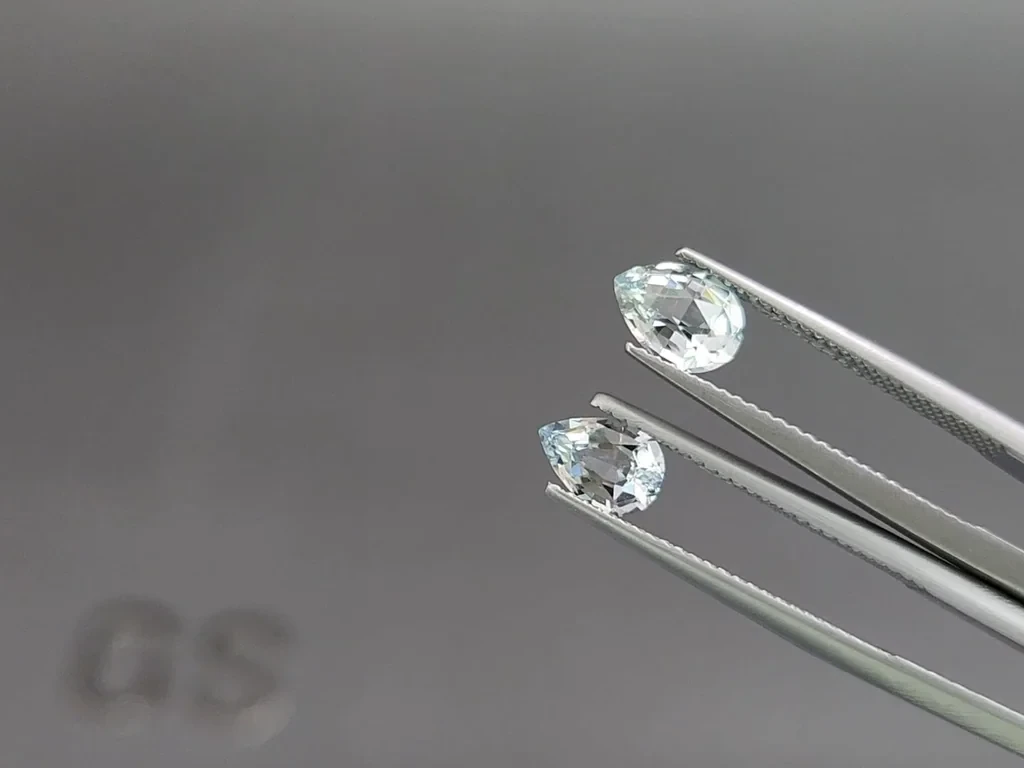 Сет аквамаринов в огранке груша 2,91 карат, Мадагаскар Изображение №3