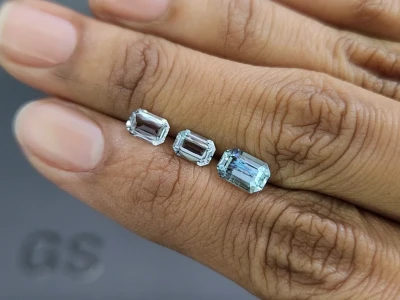 Сет аквамаринов в огранке октагон 2,09 карат, Мадагаскар photo