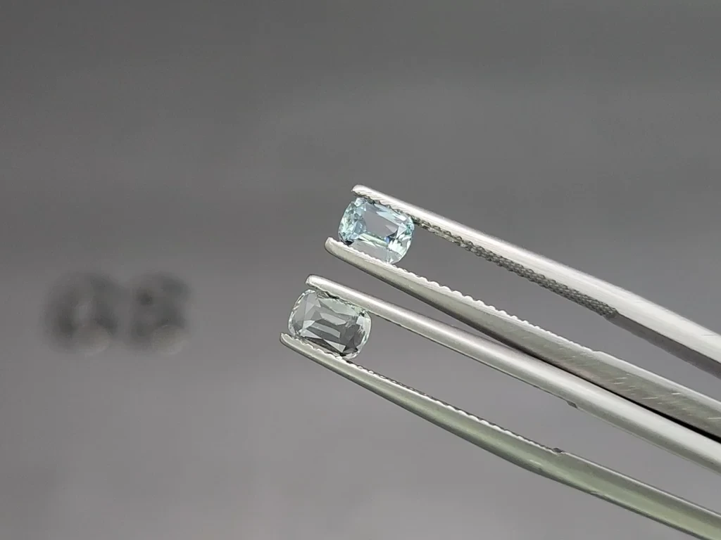 Сет аквамаринов в огранке кушон 1,48 карат, Мадагаскар Изображение №3