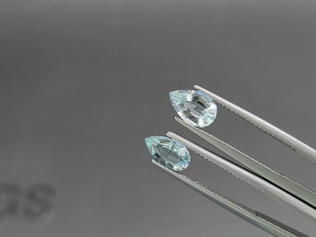 Сет аквамаринов в огранке груша 3,12 карат, Мадагаскар Изображение №3