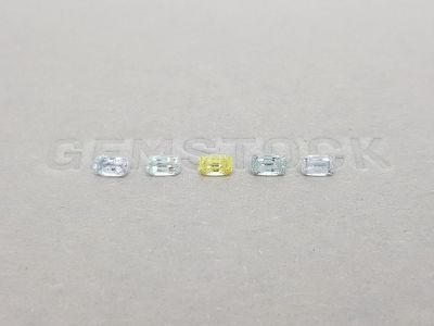 Комплект цветных сапфиров в огранке кушон 1,66 карат photo