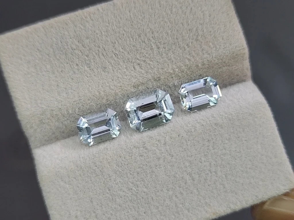 Сет аквамаринов в огранке октагон 3,01 карат, Мадагаскар Изображение №5