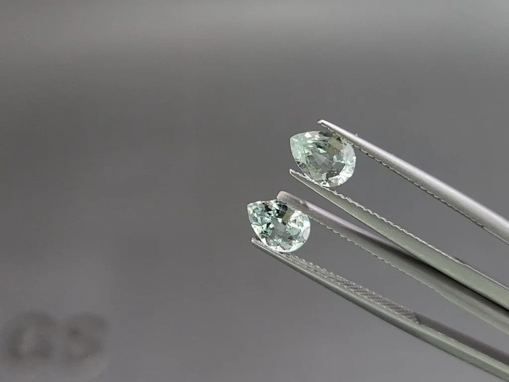 Сет аквамаринов в огранке груша 2,83 карат, Мадагаскар Изображение №4