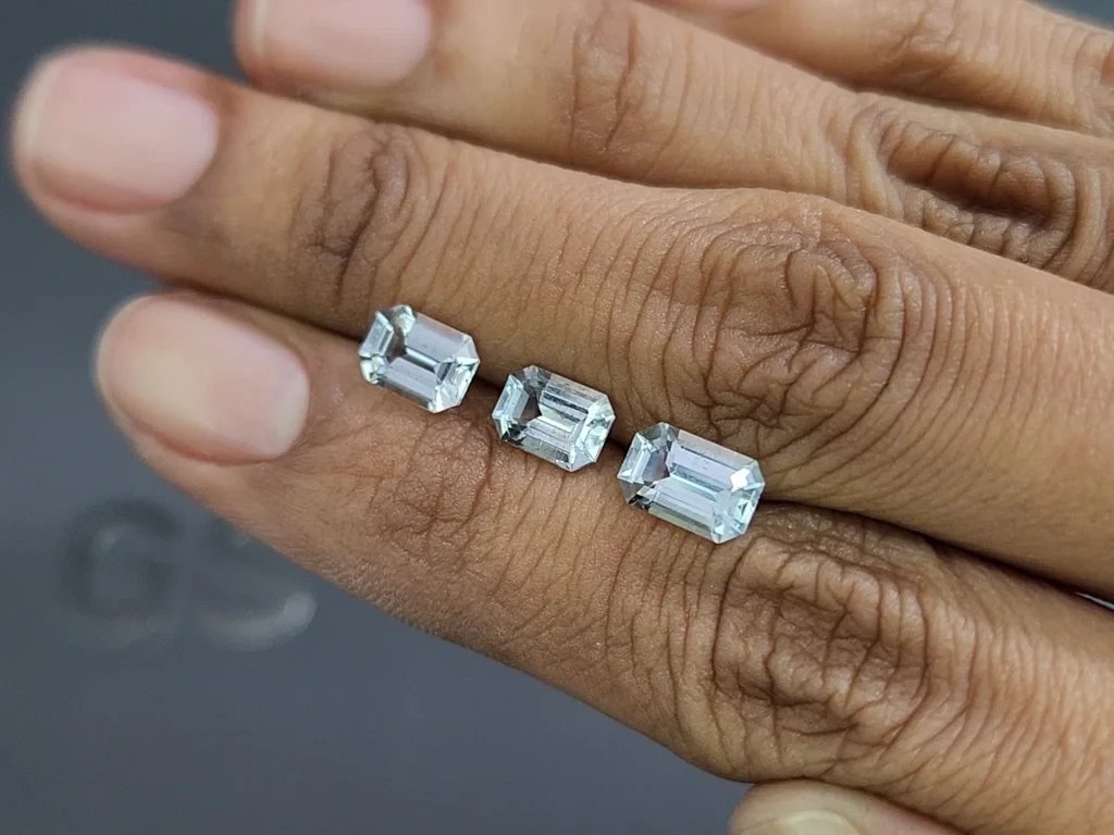 Сет аквамаринов в огранке октагон 2,87 карат, Мадагаскар Изображение №2