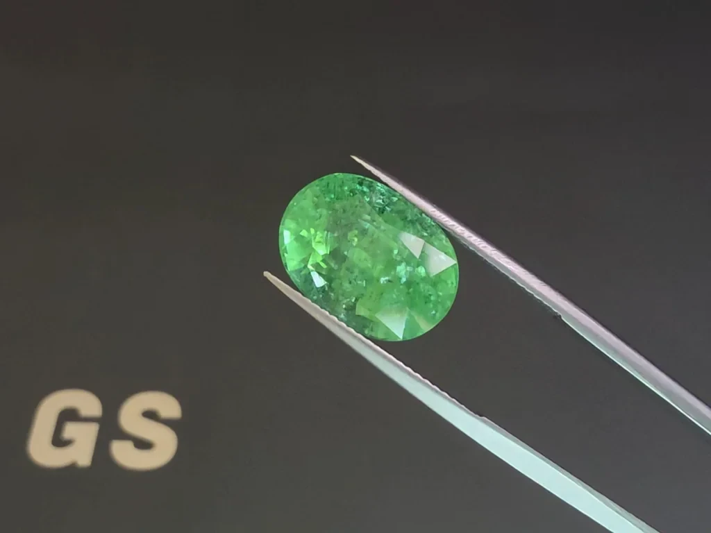 Лот №3. Турмалин Параиба Neon green в огранке овал 12,12 карат, Мозамбик  Изображение №3