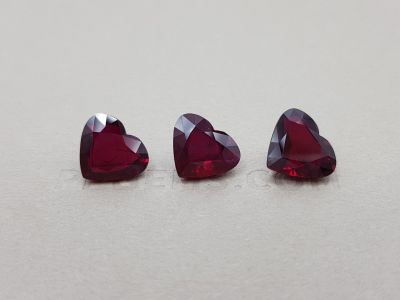 Комплект рубинов в огранке сердце 12,66 карат, Мозамбик photo