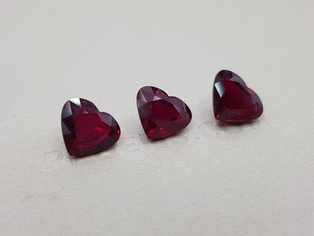 Комплект рубинов в огранке сердце 12,66 карат, Мозамбик Изображение №3
