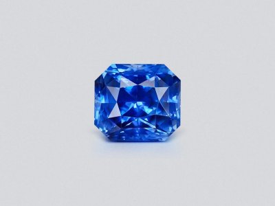 Негретый синий сапфир цвета Cornflower 11,03 карата в огранке радиант, Шри-Ланка photo