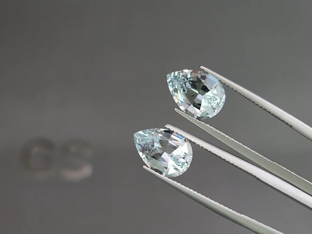 Сет аквамаринов в огранке груша 10,41 карат, Мадагаскар Изображение №4