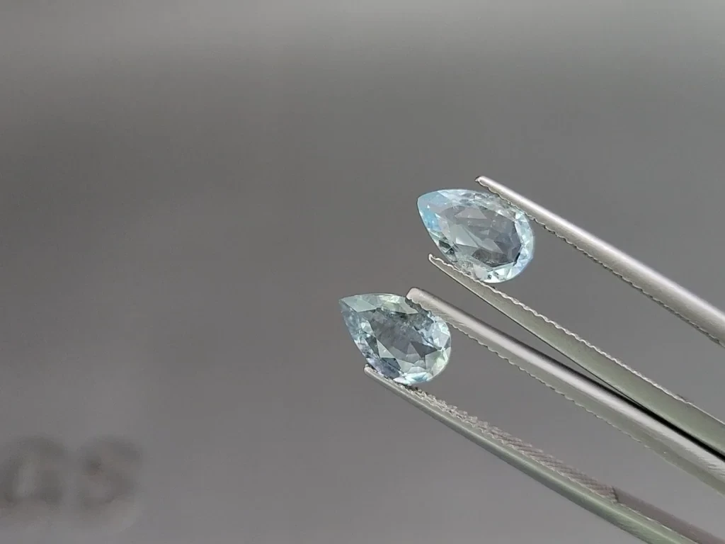 Сет аквамаринов в огранке груша 2,72 карат, Мадагаскар Изображение №5