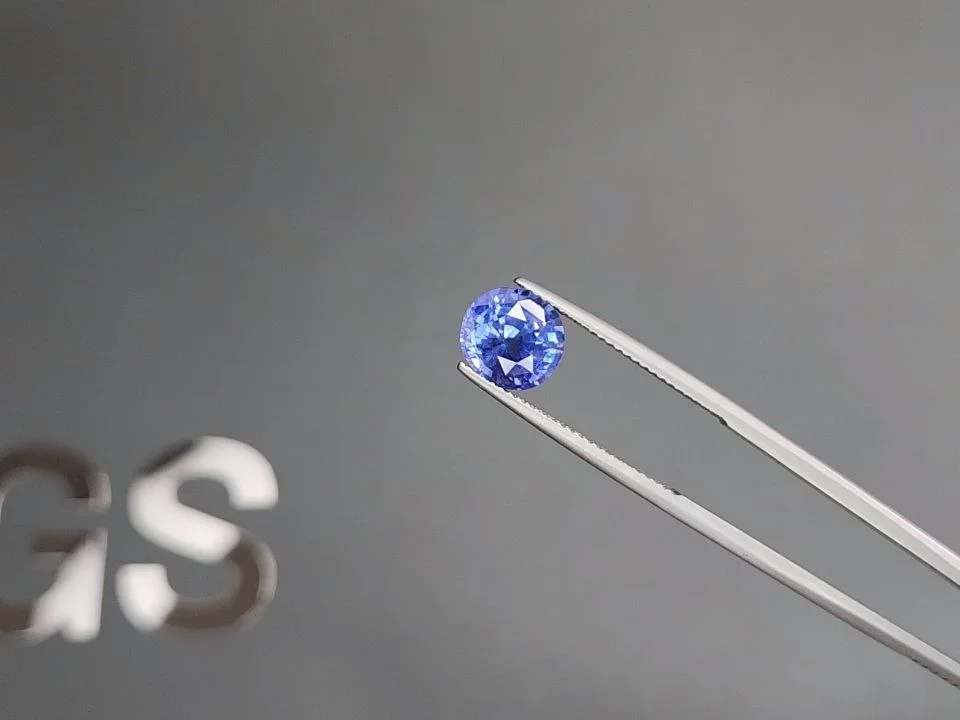 Негретый сапфир Cornflower Blue в огранке овал 3,16 карата, Шри-Ланка  Изображение №3