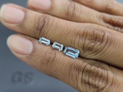 Сет аквамаринов в огранке октагон 1,40 карат, Мадагаскар photo