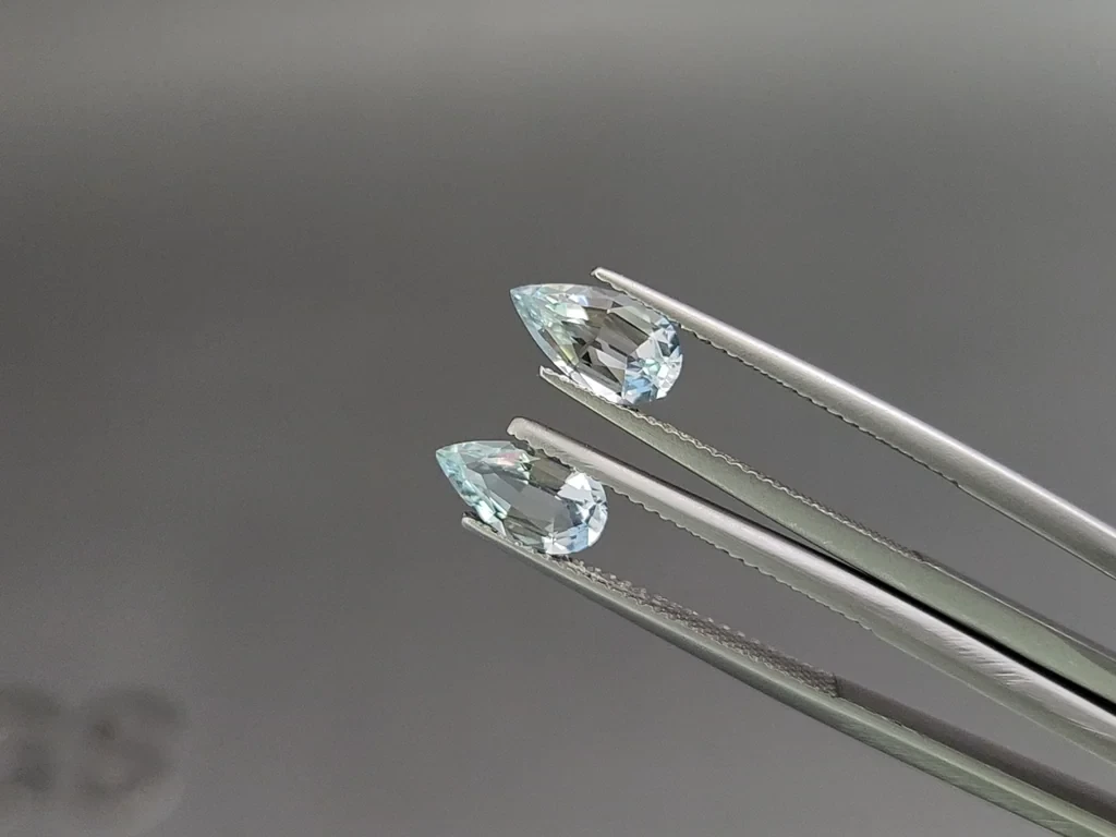 Сет аквамаринов в огранке груша 2,63 карат, Мадагаскар Изображение №4
